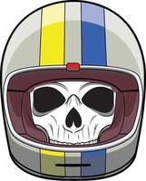 Skull with helmet vector