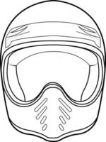 Full Face Helmet Line Art vector