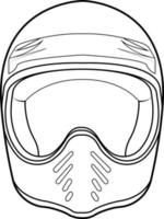 arte de línea de casco de cara completa vector