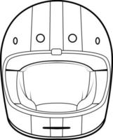 arte de línea de casco de cara completa vector