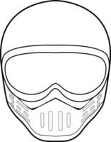 Full Face Helmet Line Art vector
