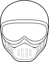 arte de línea de casco de cara completa vector