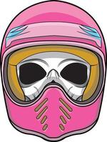 Skull with full face helmet vector