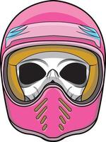 Skull with full face helmet vector