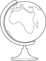 globe line art illustration vector