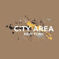 área de la ciudad de nueva york. diseño de eslogan para plantilla de camiseta vector