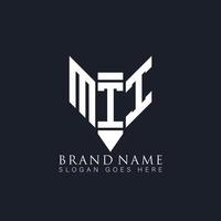 diseño de logotipo de letra mti sobre fondo negro. mti creative monogram lápiz iniciales letra logo concepto. Diseño de logotipo de vector abstracto plano moderno único mti.