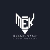 MEK letter logo design on black background. MEK creative monogram pencil initials letter logo concept. MEK Unique modern flat abstract vector logo design.