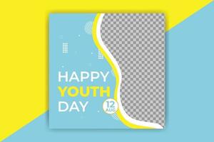 banner de redes sociales del día internacional de la juventud vector
