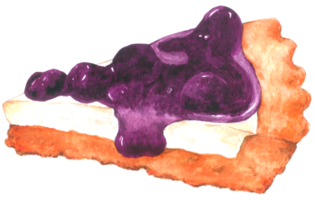 pastel de queso bluberry postre acuarela pintura a mano png