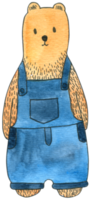 oso acuarela personaje de dibujos animados png