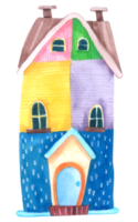 aquarelle de maison de dessin animé png