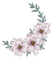 ramo floral y corona acuarela png