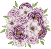 bouquet floreale e acquerello ghirlanda png