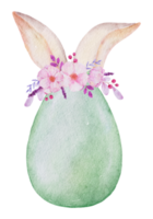Easter eggs with ear rabbit watercolor png