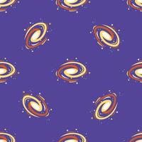 Cosmic swirl in the starry sky. Seamless pattern. Vector illustration
