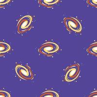 Cosmic swirl in the starry sky. Seamless pattern. Vector illustration