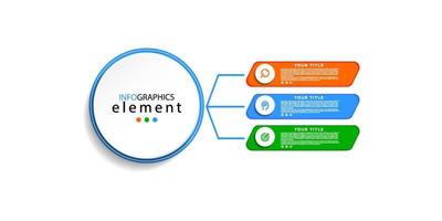 vector de plantilla de diseño infográfico empresarial moderno con iconos y 3 opciones o pasos. se puede utilizar para diagramas de proceso, presentaciones, diseño de flujo de trabajo, pancarta, diagrama de flujo, gráfico de información