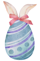 Easter eggs with ear rabbit watercolor png