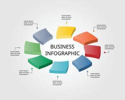 step chart template for infographic for presentation for 8 element vector