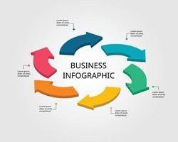 arrow chart template for infographic for presentation for 6 element vector