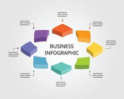 step chart template for infographic for presentation for 8 element vector