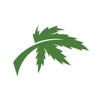 Vector of green cannabis or hemp or marijuana leaf logo, herbal plant for medical treatment