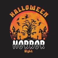 diseño listo para la camiseta de halloween. diseño imprimible de halloween para camiseta vector