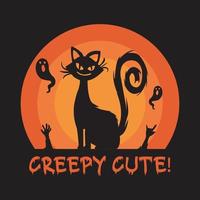 Halloween t shirt ready design. Printable Halloween design for t shirt vector