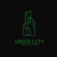 Illustration vector graphic of logo template green city suitable for logo ecology, business and other