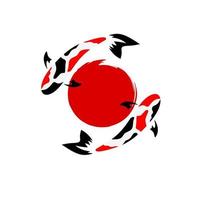 diseño de plantilla de logotipo dos peces koi del concepto de Japón vector