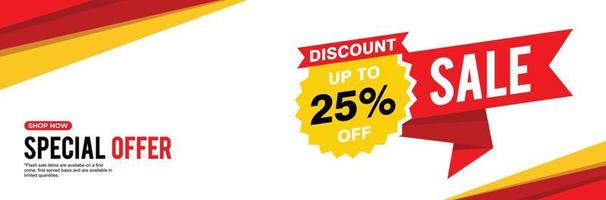 25 Percent discount offer, clearance, promotion banner layout with advertising template. vector