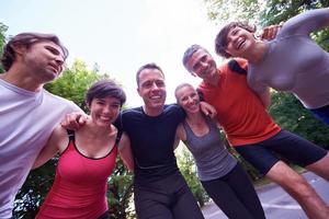 jogging people group have fun photo