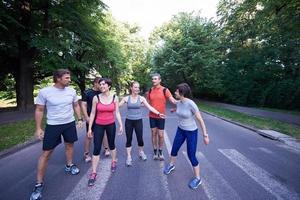 people group jogging photo