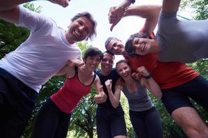 jogging people group have fun photo