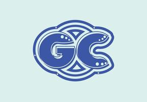 plantilla de diseño de logotipo e icono de letra gc vector