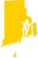 Rhode Island vector map.Hand drawn minimalism style.