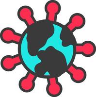 icono de virus de infección, estilo de esquema vector