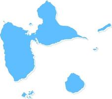 Martinique vector map.Hand drawn minimalism style.