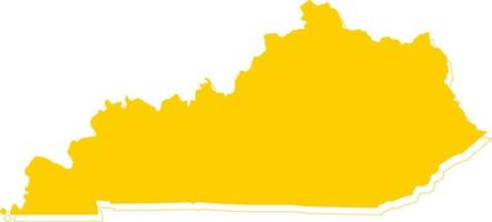 America Kentucky vector map.Hand drawn minimalism style.