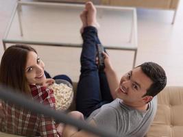 young handsome couple enjoying free time photo