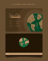 Business card or ID Card template for employee identity with earth in cartoon design vector