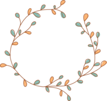 doodle de bordure de couronne de fleurs png