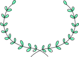 doodle de bordure de couronne de fleurs png