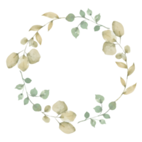 Leaf wreath watercolor png