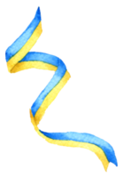 Flag of Ukraine in ribbon watercolor png