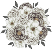 ramo floral y corona acuarela png