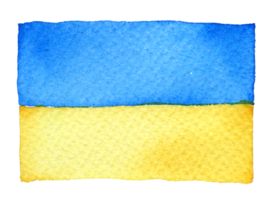 drapeau de l'ukraine à l'aquarelle png