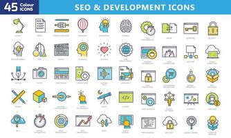 Icons for mobile and web. High quality pictograms. Linear icons set of business, medical, UI and UX, media, money, travel, etc. vector