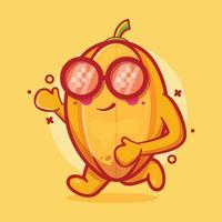 linda mascota de carambola con dibujos animados aislados en ejecución en un diseño de estilo plano vector